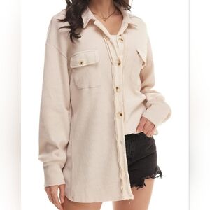 Waffle Knit Button Down, Womans Large